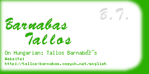 barnabas tallos business card